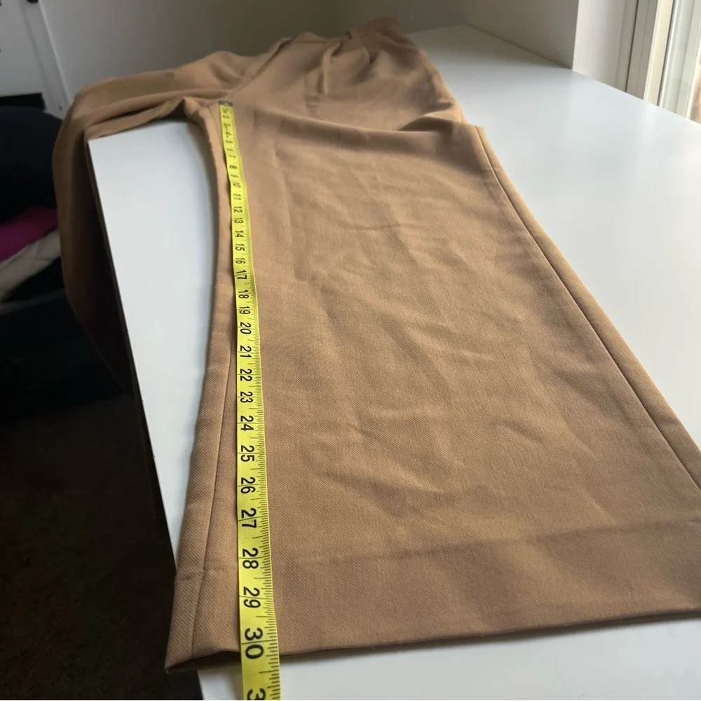 Abercrombie & Fitch Sloane Tailored Fit Pants Camel Brown Pintuck Trouser 26 - Picture 12 of 12